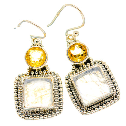 Rainbow Moonstone Earrings handcrafted by Ana Silver Co - EARR429557 - Photo 2