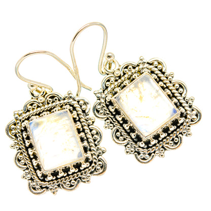 Rainbow Moonstone Earrings handcrafted by Ana Silver Co - EARR429563 - Photo 2