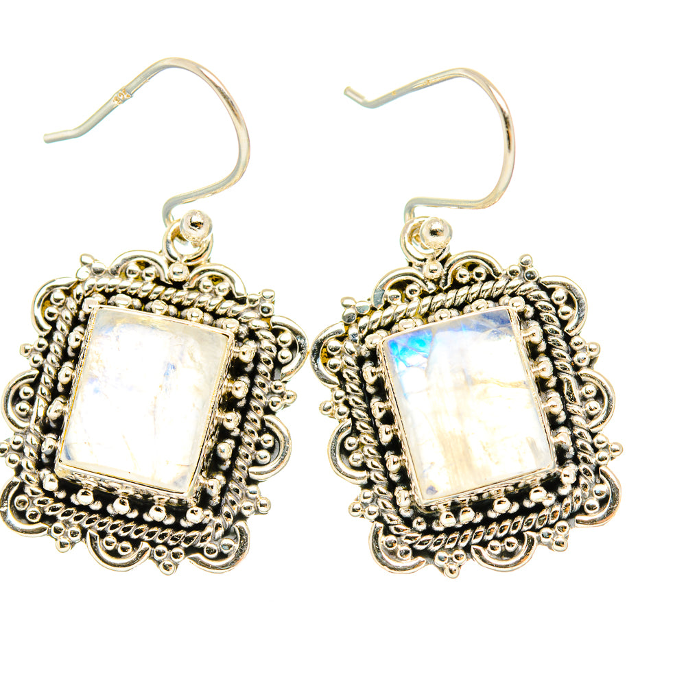 Rainbow Moonstone Earrings handcrafted by Ana Silver Co - EARR429568 - Photo 2