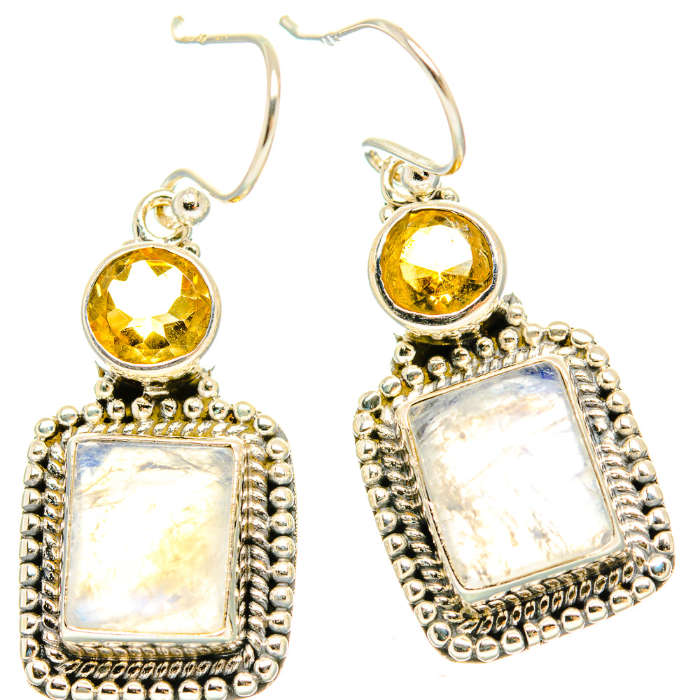 Rainbow Moonstone Earrings handcrafted by Ana Silver Co - EARR429572 - Photo 2