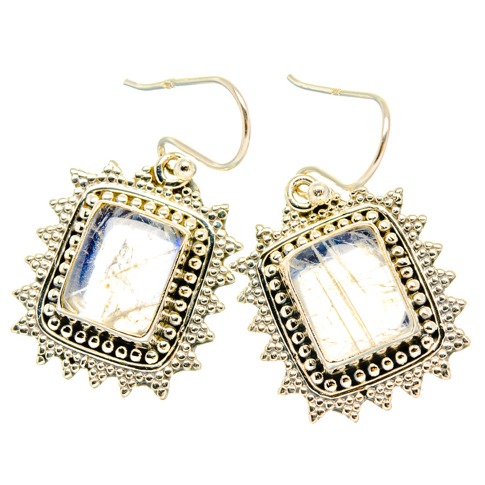 Rainbow Moonstone Earrings handcrafted by Ana Silver Co - EARR429579 - Photo 2