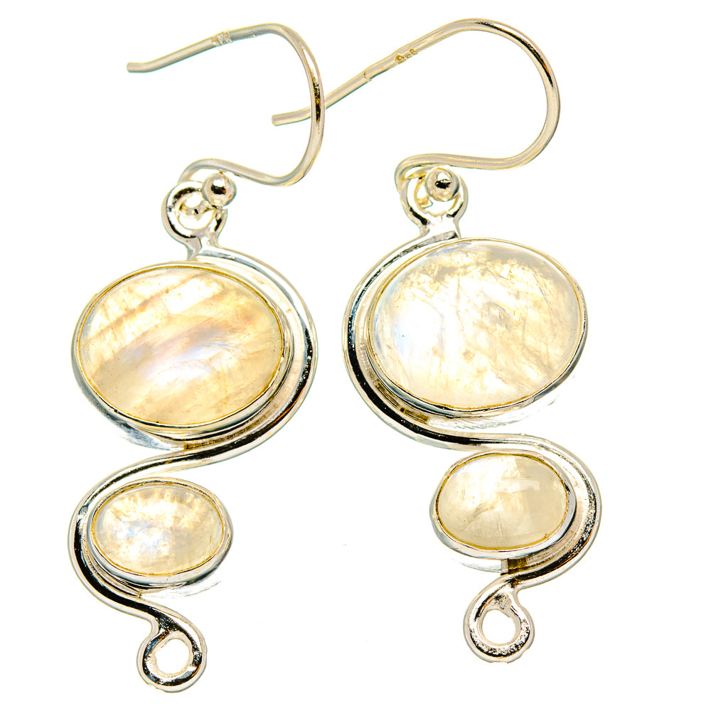 Rainbow Moonstone Earrings handcrafted by Ana Silver Co - EARR429587 - Photo 2