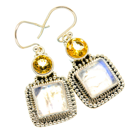 Rainbow Moonstone Earrings handcrafted by Ana Silver Co - EARR429592 - Photo 2