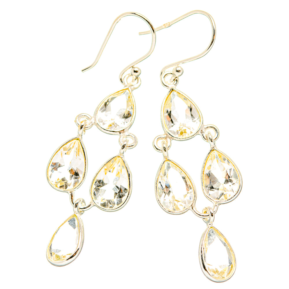 White Quartz Earrings handcrafted by Ana Silver Co - EARR429593 - Photo 2