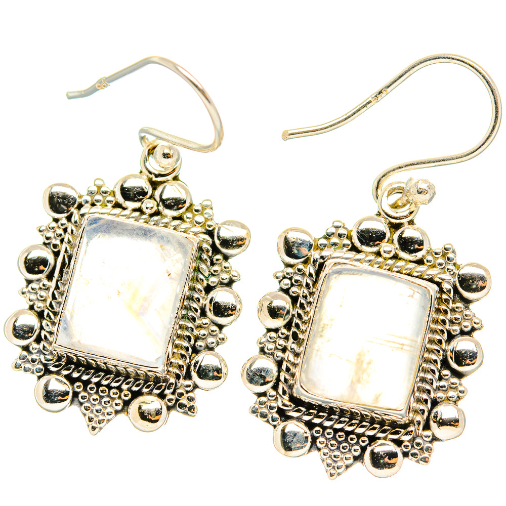 Rainbow Moonstone Earrings handcrafted by Ana Silver Co - EARR429597 - Photo 2