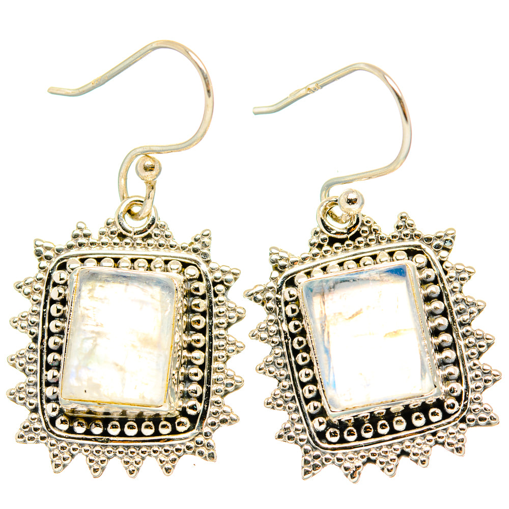 Rainbow Moonstone Earrings handcrafted by Ana Silver Co - EARR429599 - Photo 2