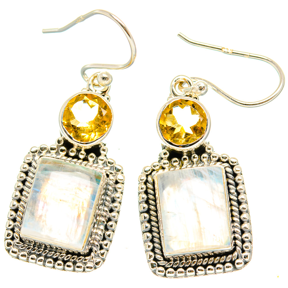 Rainbow Moonstone Earrings handcrafted by Ana Silver Co - EARR429601 - Photo 2