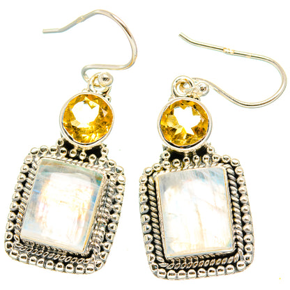 Rainbow Moonstone Earrings handcrafted by Ana Silver Co - EARR429601 - Photo 2