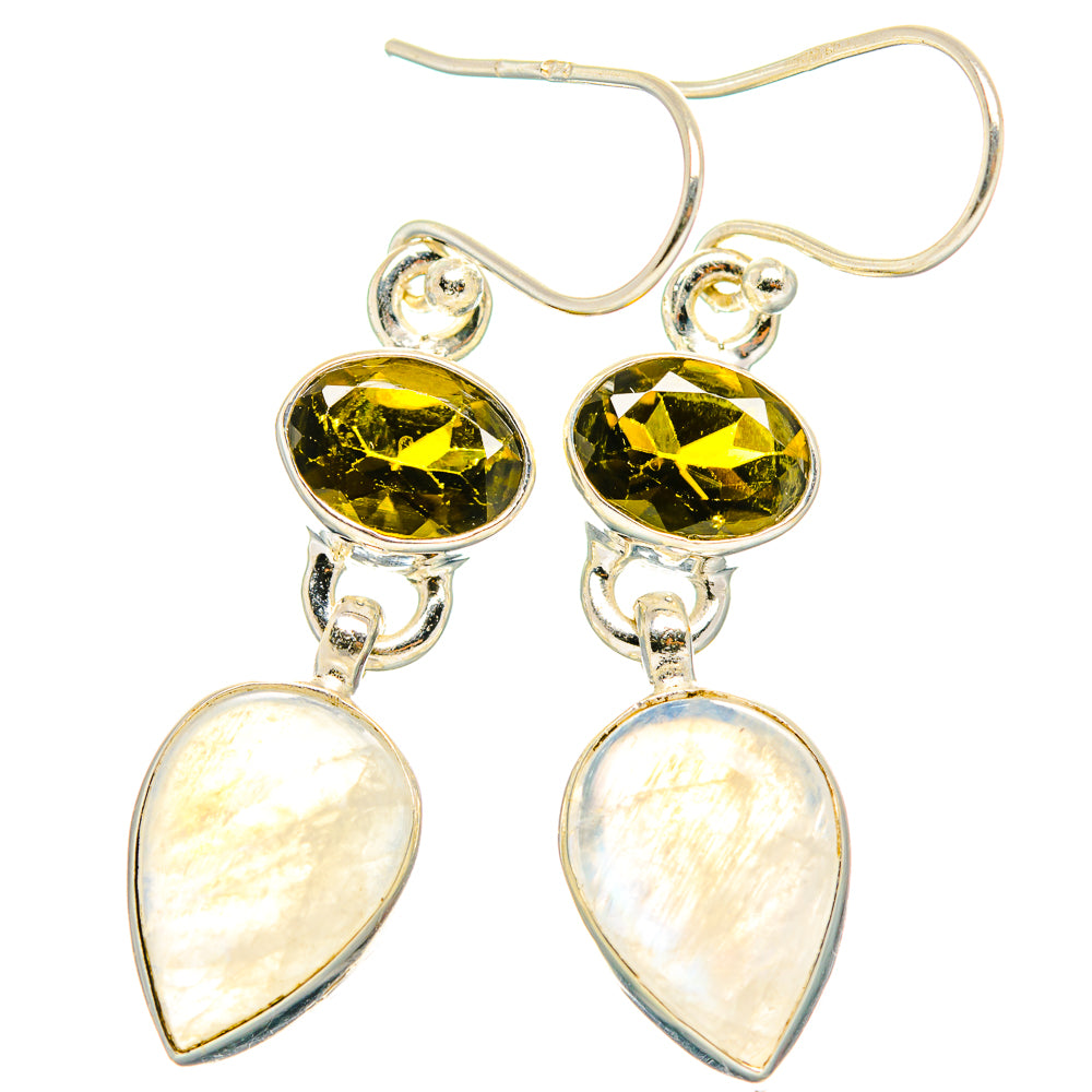 Rainbow Moonstone Earrings handcrafted by Ana Silver Co - EARR429617 - Photo 2