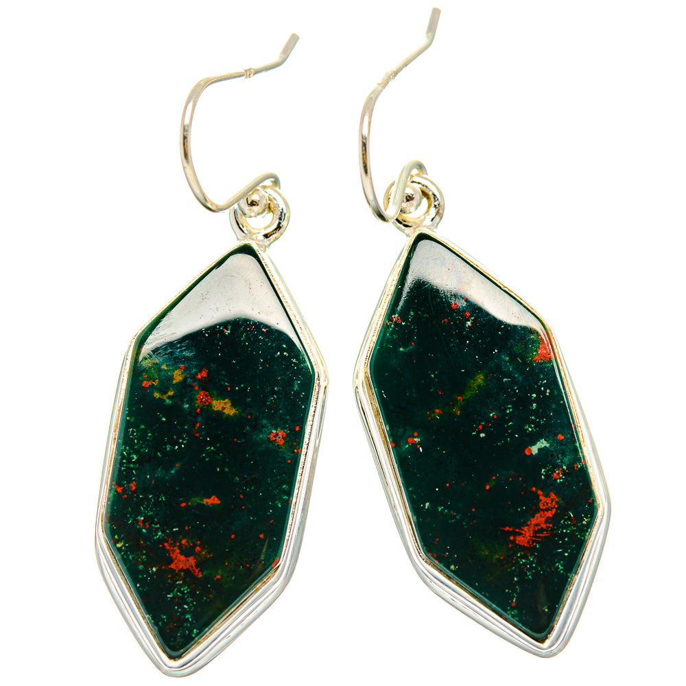 Bloodstone Earrings handcrafted by Ana Silver Co - EARR429618 - Photo 2