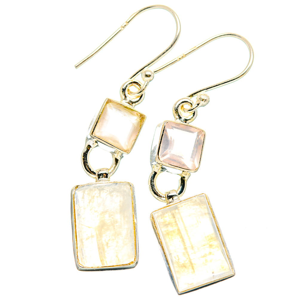 Rainbow Moonstone Earrings handcrafted by Ana Silver Co - EARR429619 - Photo 2