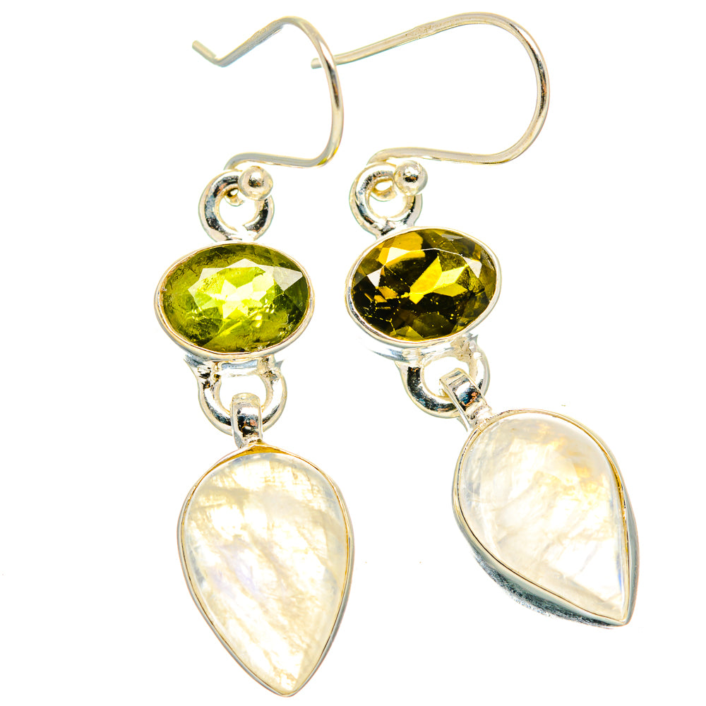 Rainbow Moonstone Earrings handcrafted by Ana Silver Co - EARR429620 - Photo 2