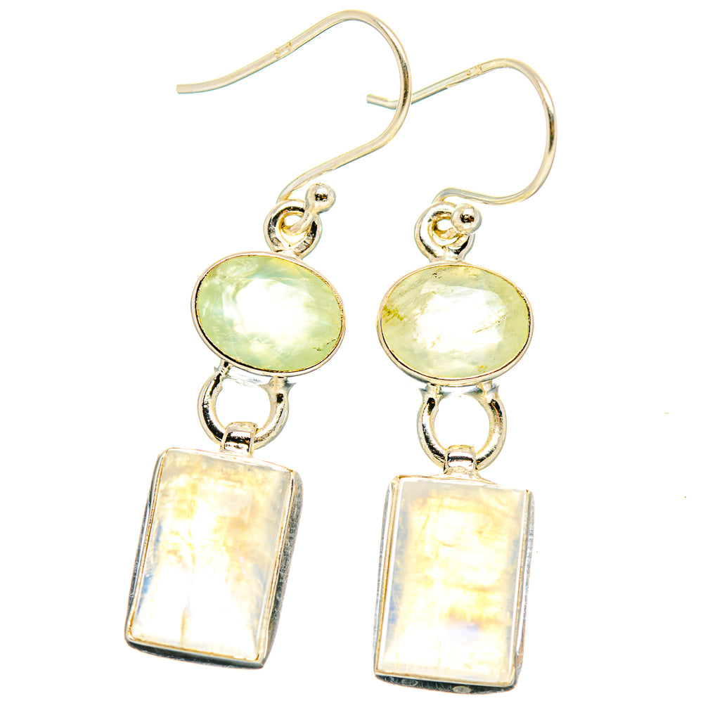 Rainbow Moonstone Earrings handcrafted by Ana Silver Co - EARR429621 - Photo 2
