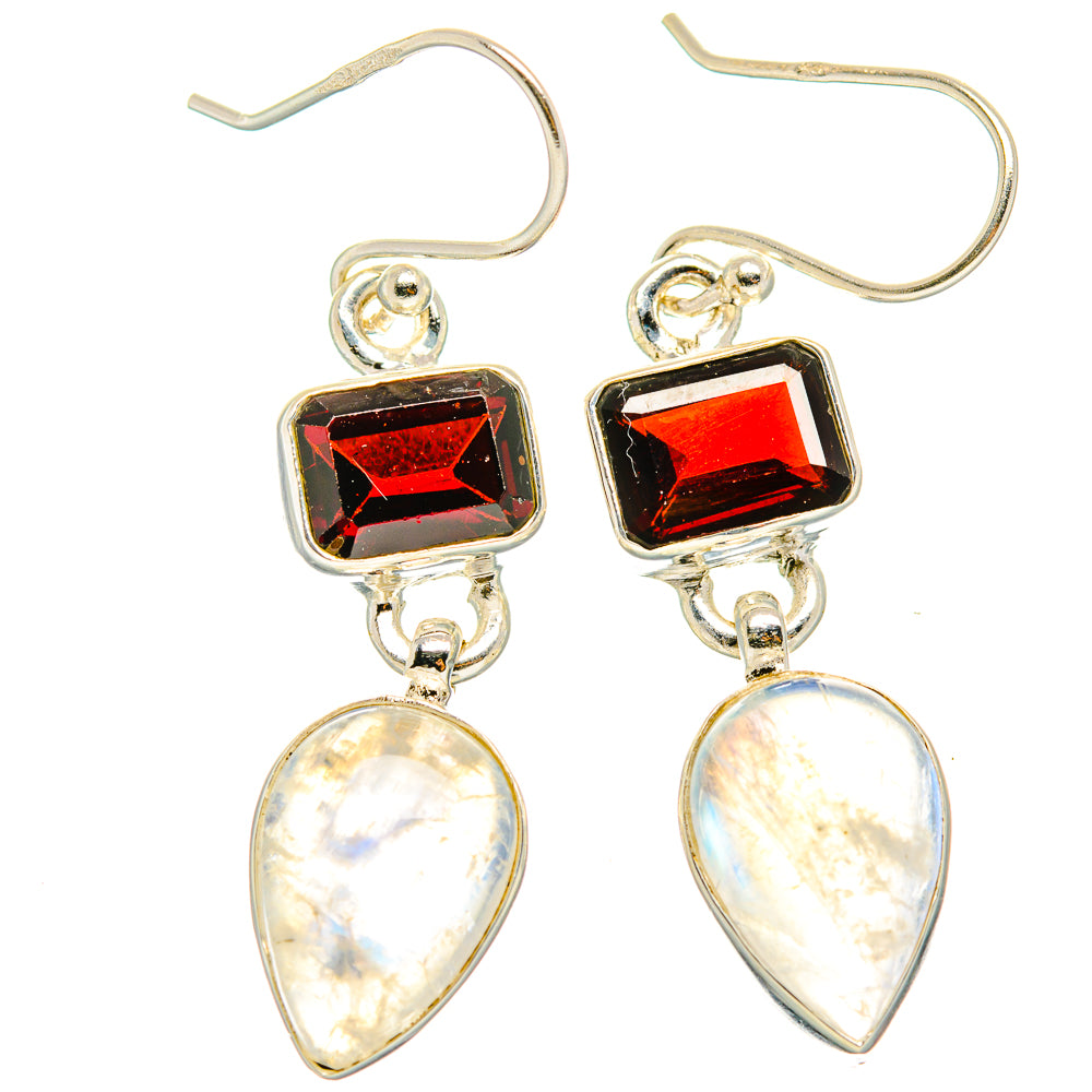 Rainbow Moonstone Earrings handcrafted by Ana Silver Co - EARR429629 - Photo 2