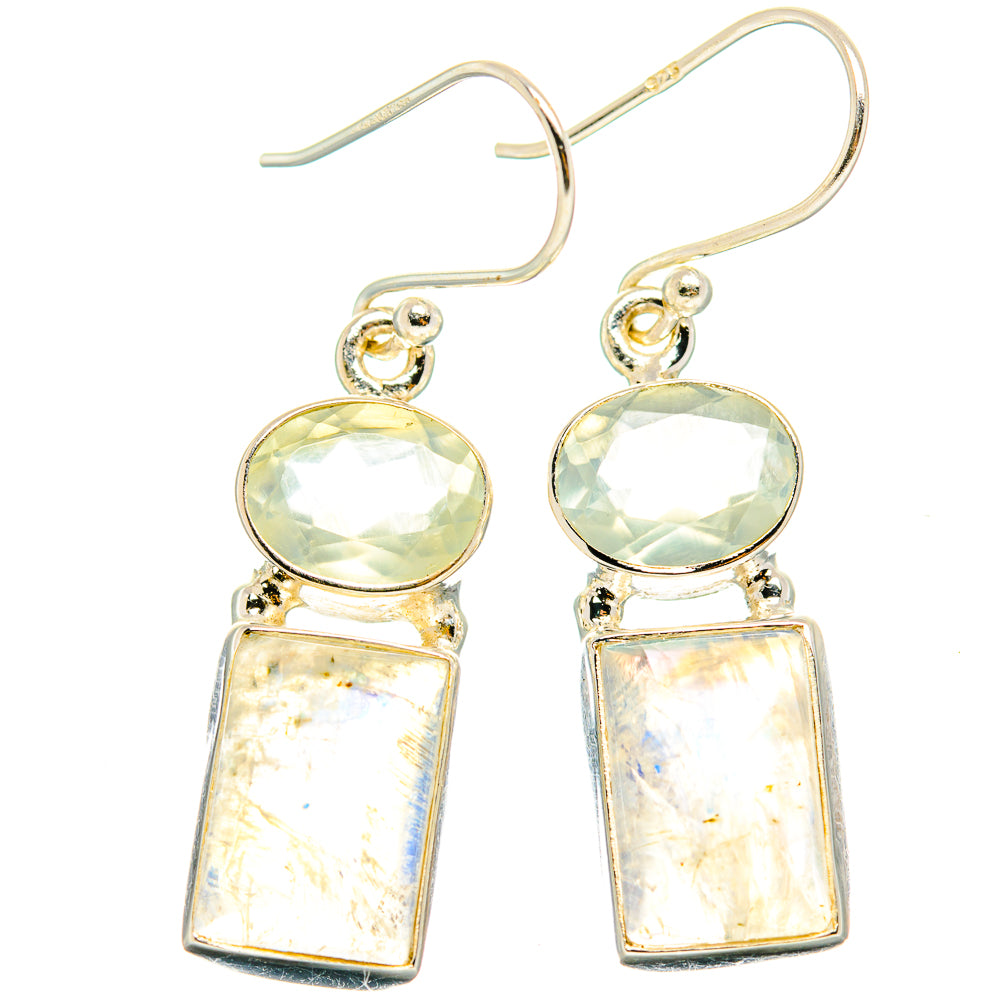 Rainbow Moonstone Earrings handcrafted by Ana Silver Co - EARR429631 - Photo 2