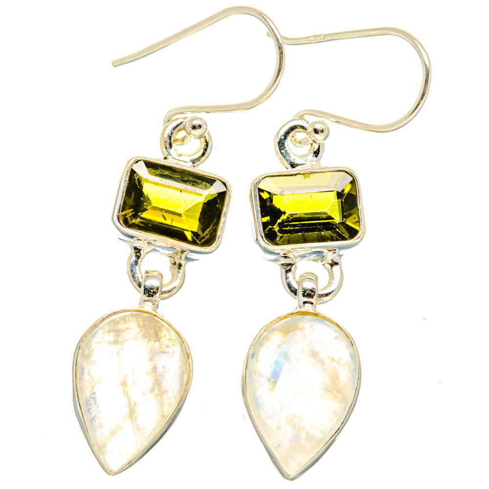 Rainbow Moonstone Earrings handcrafted by Ana Silver Co - EARR429632 - Photo 2