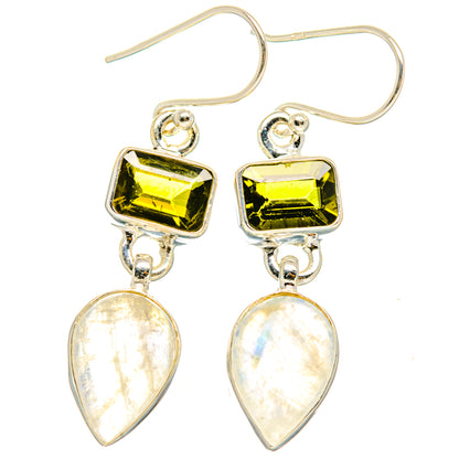 Rainbow Moonstone Earrings handcrafted by Ana Silver Co - EARR429632 - Photo 2