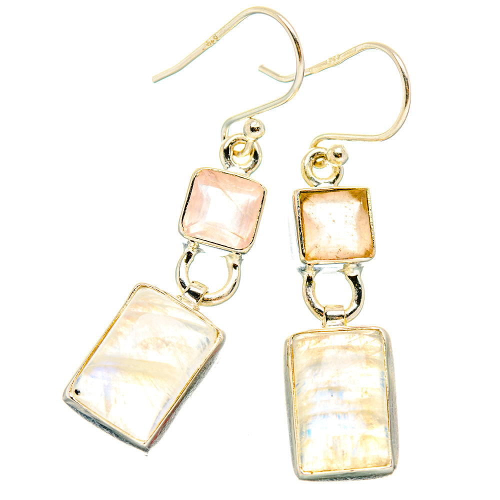 Rainbow Moonstone Earrings handcrafted by Ana Silver Co - EARR429638 - Photo 2