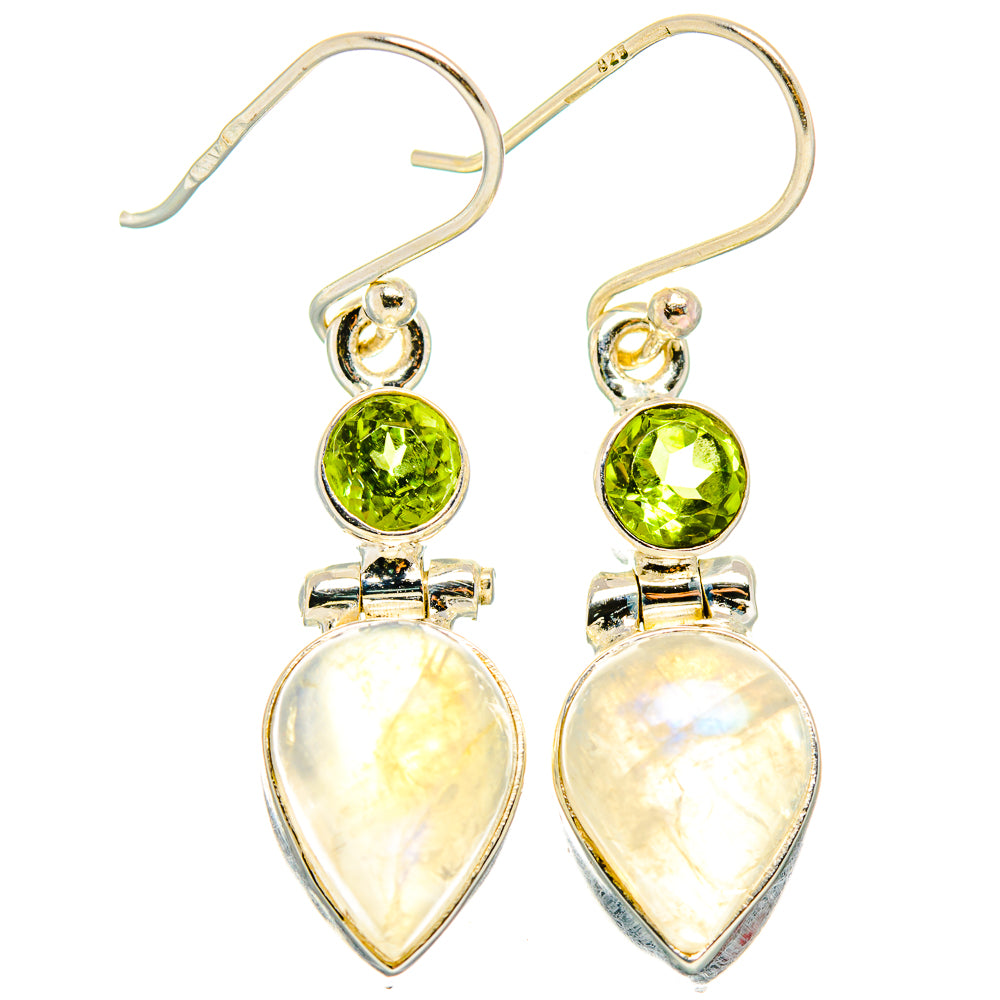 Rainbow Moonstone Earrings handcrafted by Ana Silver Co - EARR429639 - Photo 2