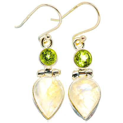 Rainbow Moonstone Earrings handcrafted by Ana Silver Co - EARR429639 - Photo 2