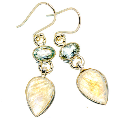 Rainbow Moonstone Earrings handcrafted by Ana Silver Co - EARR429666 - Photo 2