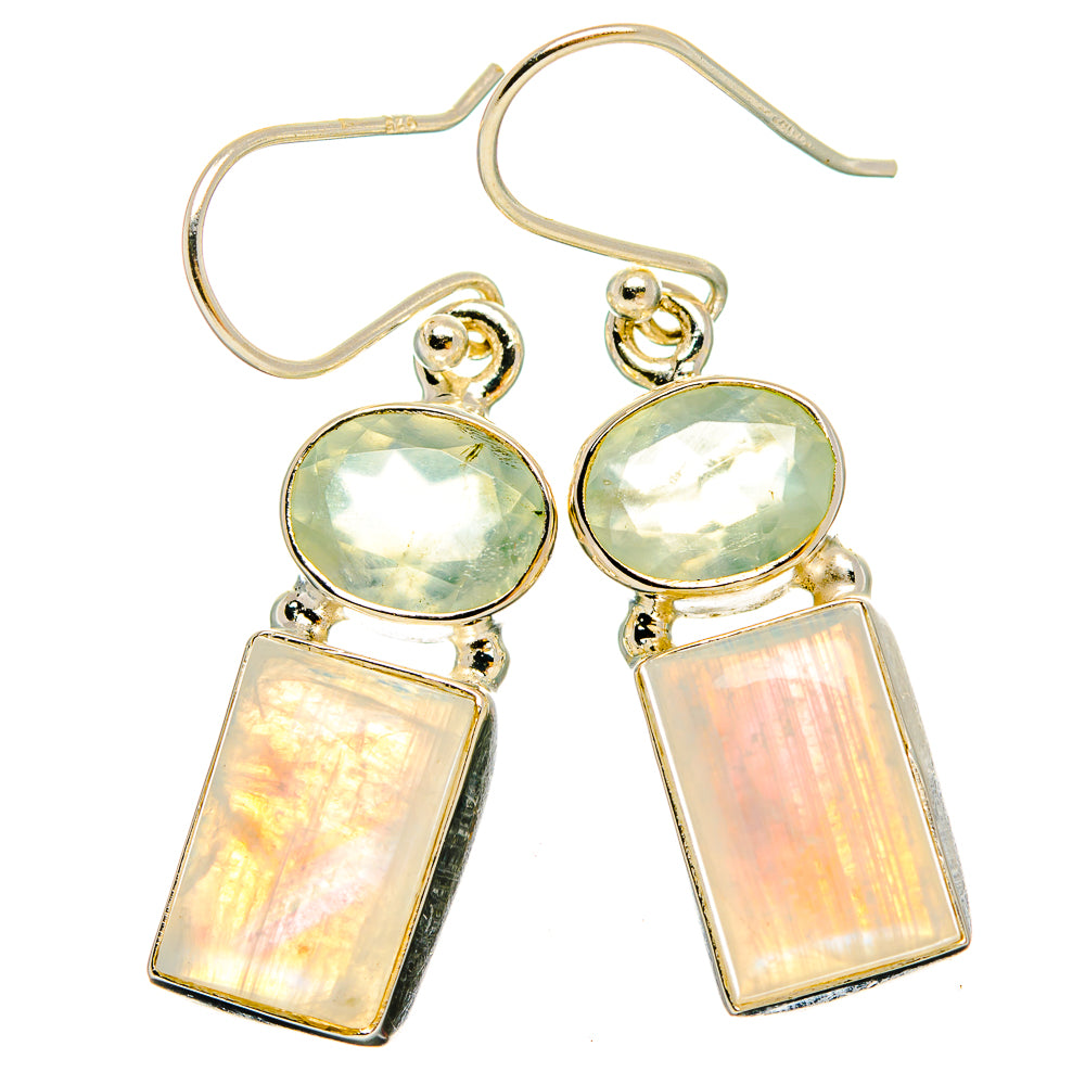 Rainbow Moonstone Earrings handcrafted by Ana Silver Co - EARR429667 - Photo 2