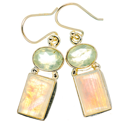 Rainbow Moonstone Earrings handcrafted by Ana Silver Co - EARR429667 - Photo 2