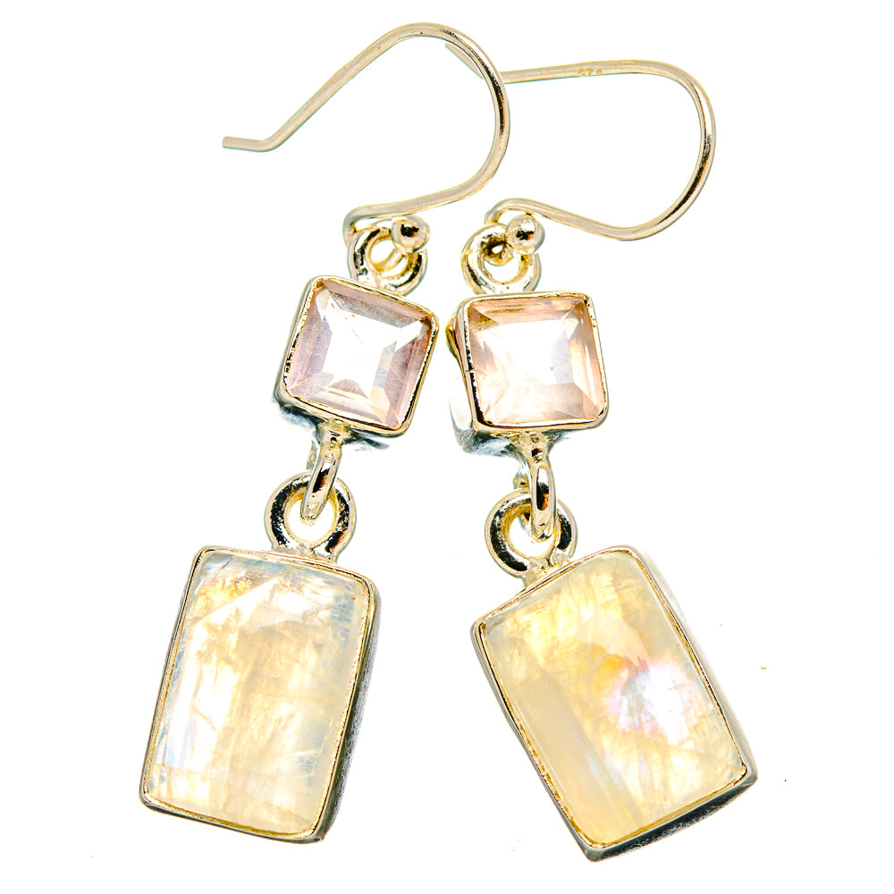 Rainbow Moonstone Earrings handcrafted by Ana Silver Co - EARR429668 - Photo 2