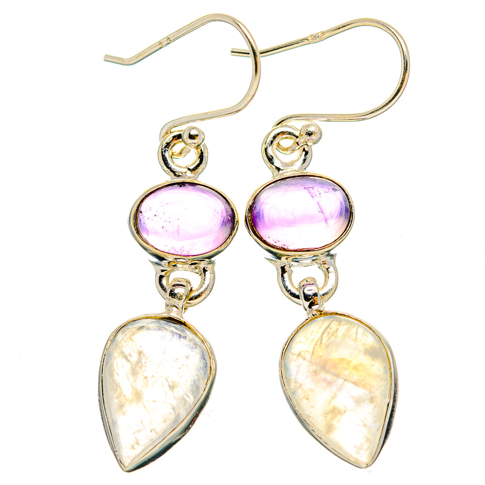 Rainbow Moonstone Earrings handcrafted by Ana Silver Co - EARR429670 - Photo 2
