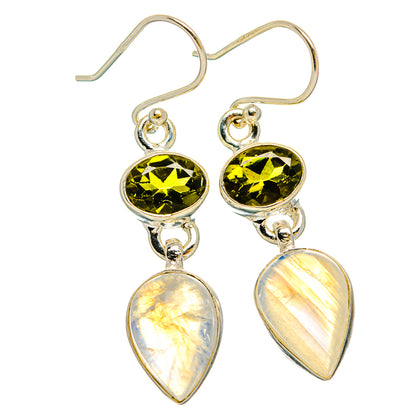 Rainbow Moonstone Earrings handcrafted by Ana Silver Co - EARR429671 - Photo 2