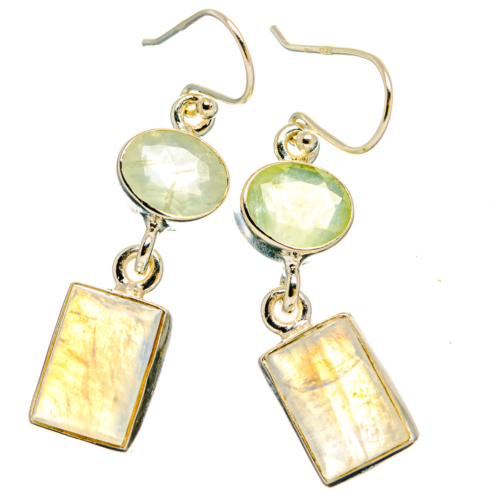 Rainbow Moonstone Earrings handcrafted by Ana Silver Co - EARR429672 - Photo 2