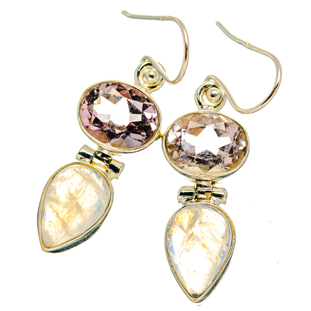 Rainbow Moonstone Earrings handcrafted by Ana Silver Co - EARR429673 - Photo 2