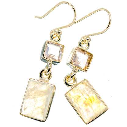 Rainbow Moonstone Earrings handcrafted by Ana Silver Co - EARR429674 - Photo 2