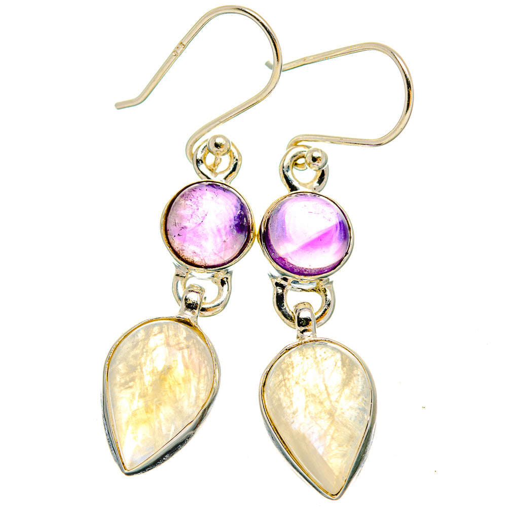 Rainbow Moonstone Earrings handcrafted by Ana Silver Co - EARR429675 - Photo 2