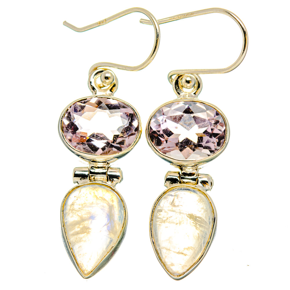 Rainbow Moonstone Earrings handcrafted by Ana Silver Co - EARR429680 - Photo 2