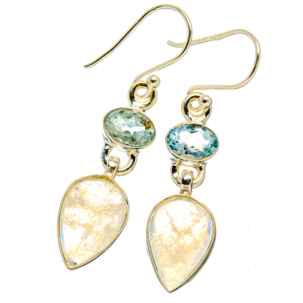 Rainbow Moonstone Earrings handcrafted by Ana Silver Co - EARR429681 - Photo 2