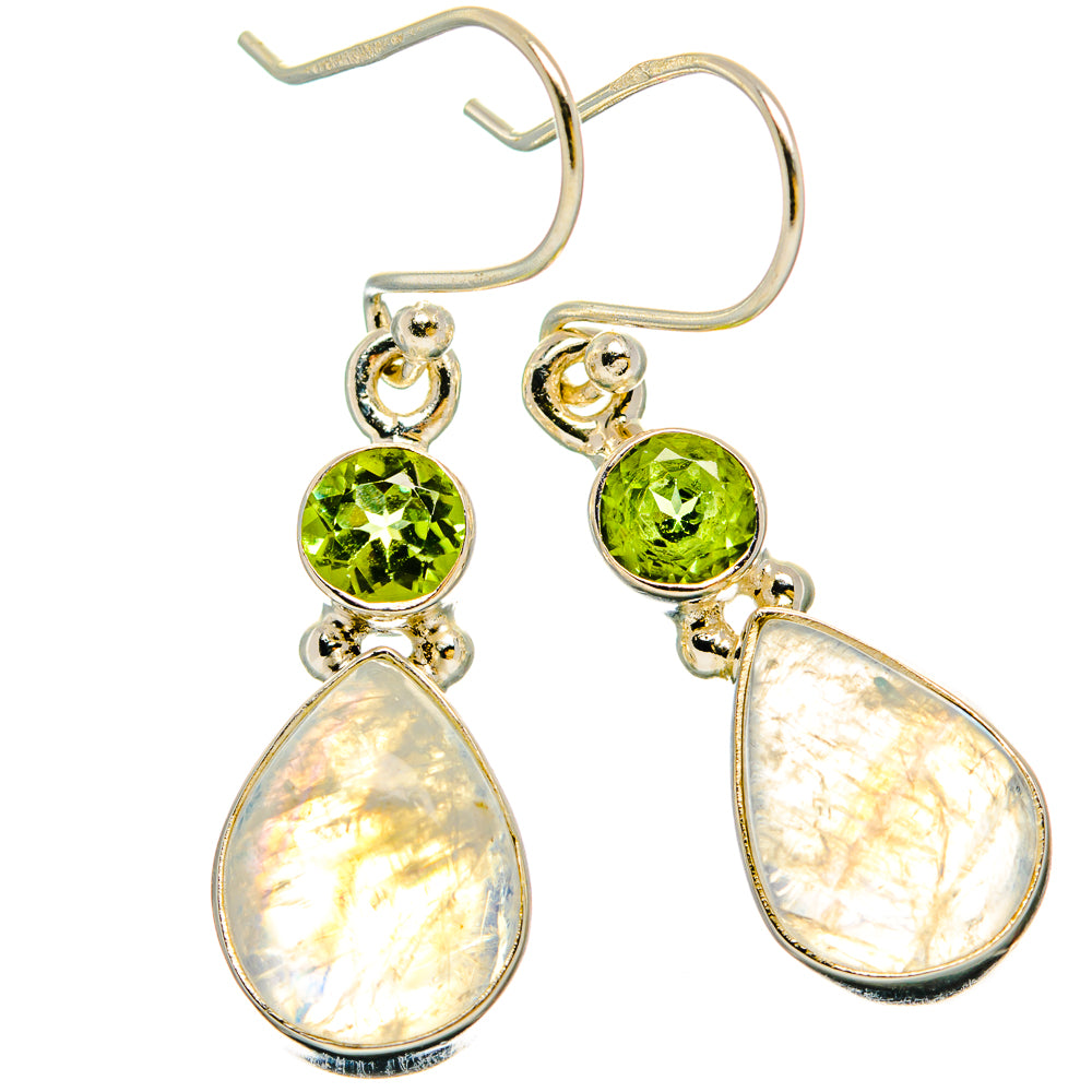 Rainbow Moonstone Earrings handcrafted by Ana Silver Co - EARR429683 - Photo 2