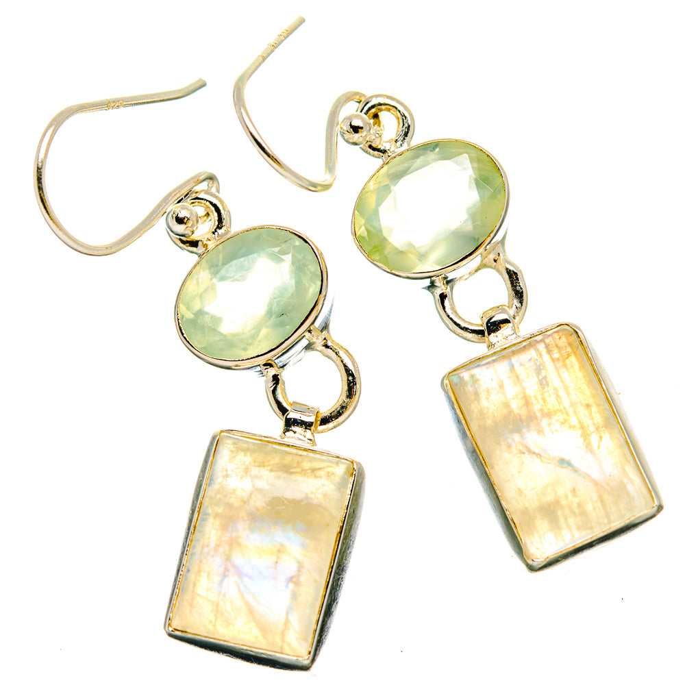Rainbow Moonstone Earrings handcrafted by Ana Silver Co - EARR429684 - Photo 2