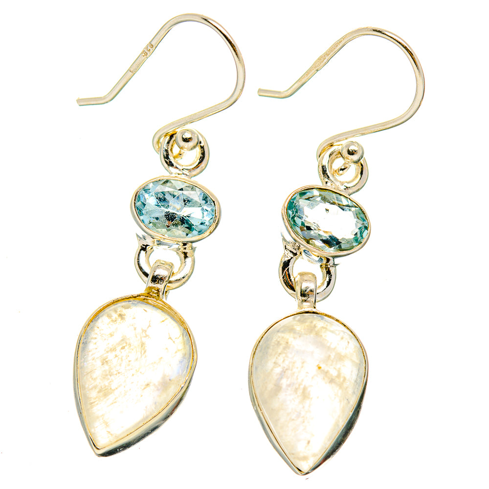 Rainbow Moonstone Earrings handcrafted by Ana Silver Co - EARR429687 - Photo 2