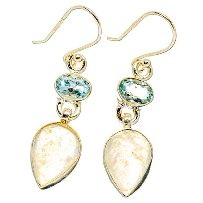 Rainbow Moonstone Earrings handcrafted by Ana Silver Co - EARR429687 - Photo 2