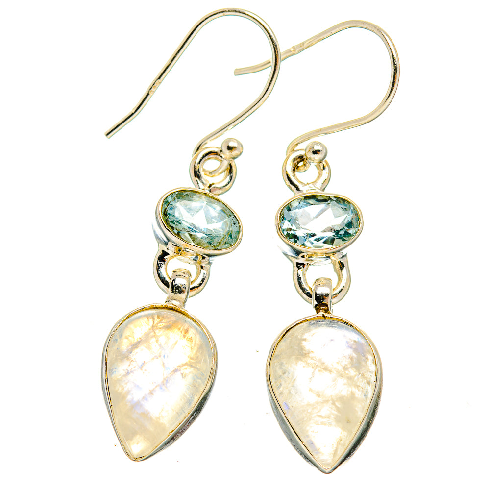 Rainbow Moonstone Earrings handcrafted by Ana Silver Co - EARR429690 - Photo 2