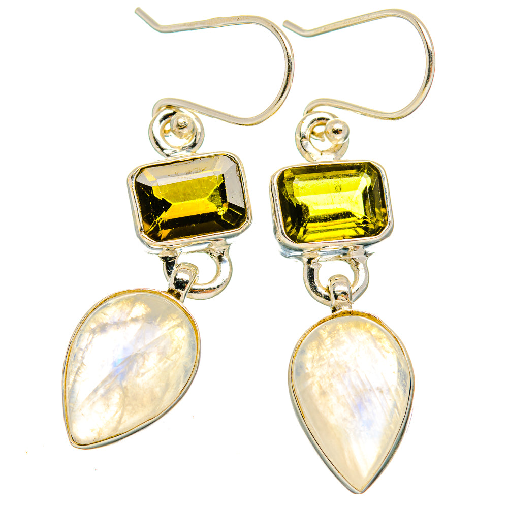 Rainbow Moonstone Earrings handcrafted by Ana Silver Co - EARR429691 - Photo 2