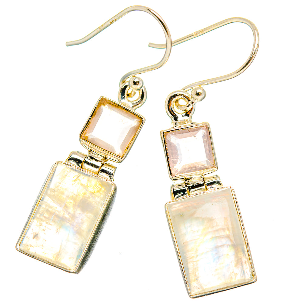 Rainbow Moonstone Earrings handcrafted by Ana Silver Co - EARR429695 - Photo 2