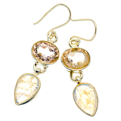 Rainbow Moonstone Earrings handcrafted by Ana Silver Co - EARR429697 - Photo 2