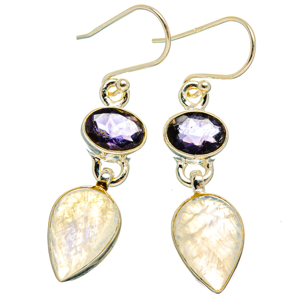 Rainbow Moonstone Earrings handcrafted by Ana Silver Co - EARR429698 - Photo 2