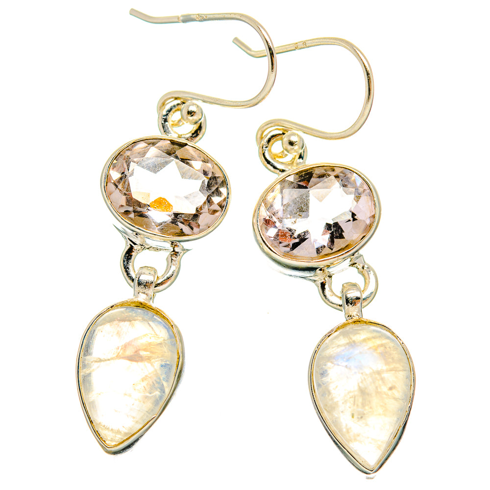 Rainbow Moonstone Earrings handcrafted by Ana Silver Co - EARR429699 - Photo 2