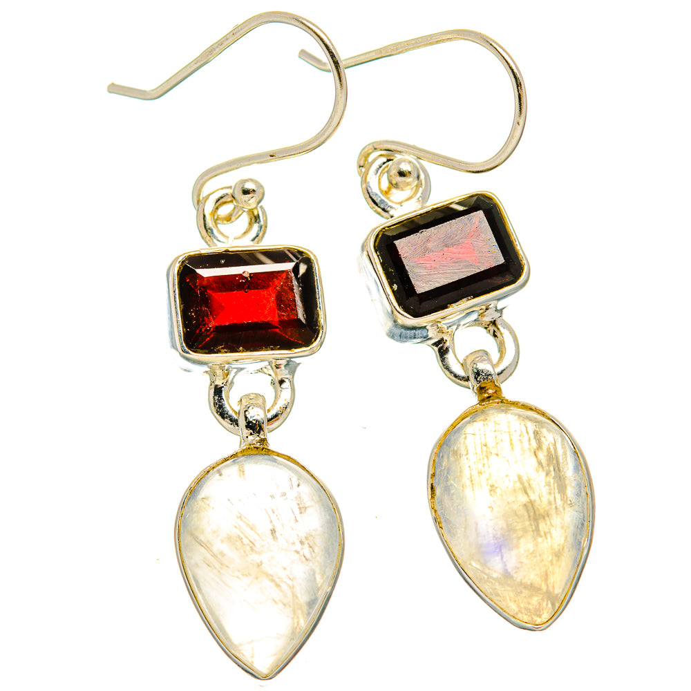 Rainbow Moonstone Earrings handcrafted by Ana Silver Co - EARR429704 - Photo 2