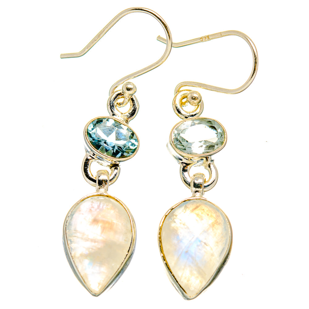 Rainbow Moonstone Earrings handcrafted by Ana Silver Co - EARR429705 - Photo 2
