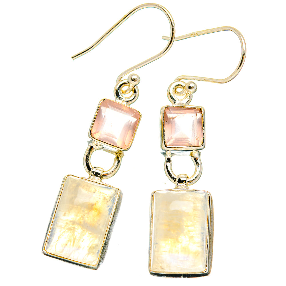 Rainbow Moonstone Earrings handcrafted by Ana Silver Co - EARR429709 - Photo 2