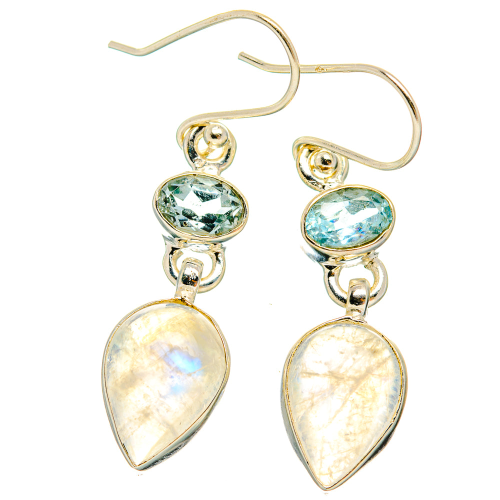 Rainbow Moonstone Earrings handcrafted by Ana Silver Co - EARR429710 - Photo 2